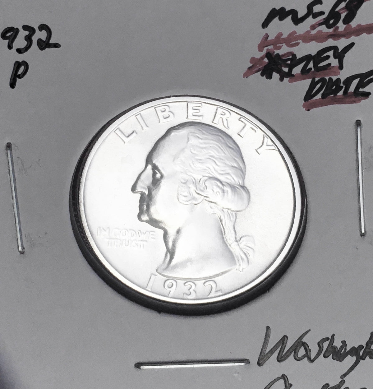 1932-P BRILLIANT UNCIRCULATED KEY DATE!  U.S. WASHINGTON QUARTER.