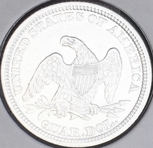 1861-P  GEM BU+++  BRILLIANT UNCIRCULATED!  U.S. SEATED LIBERTY QUARTER. WOW!
