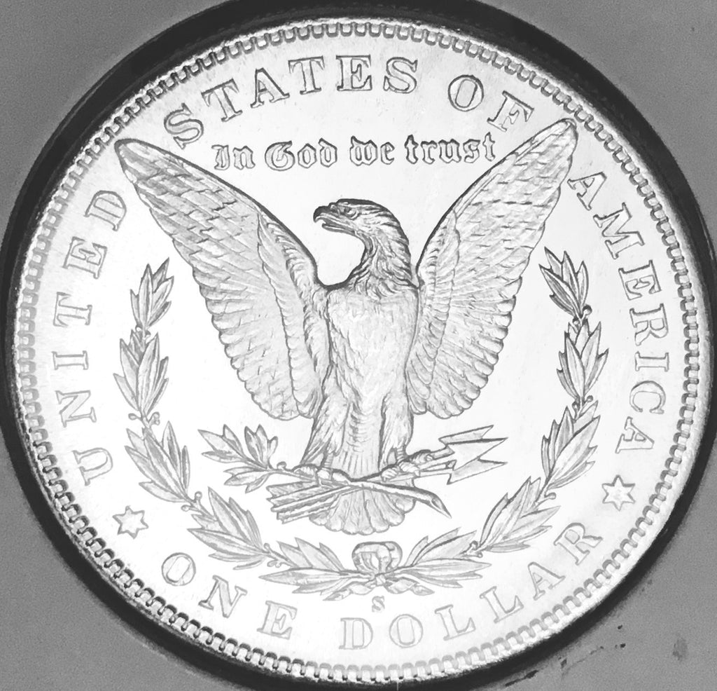 1881-S DEEP MIRROR PROOF-LIKE REVERSE!  BRILLIANT UNCIRCULATED!  U.S. MORGAN DOLLAR. WOW!
