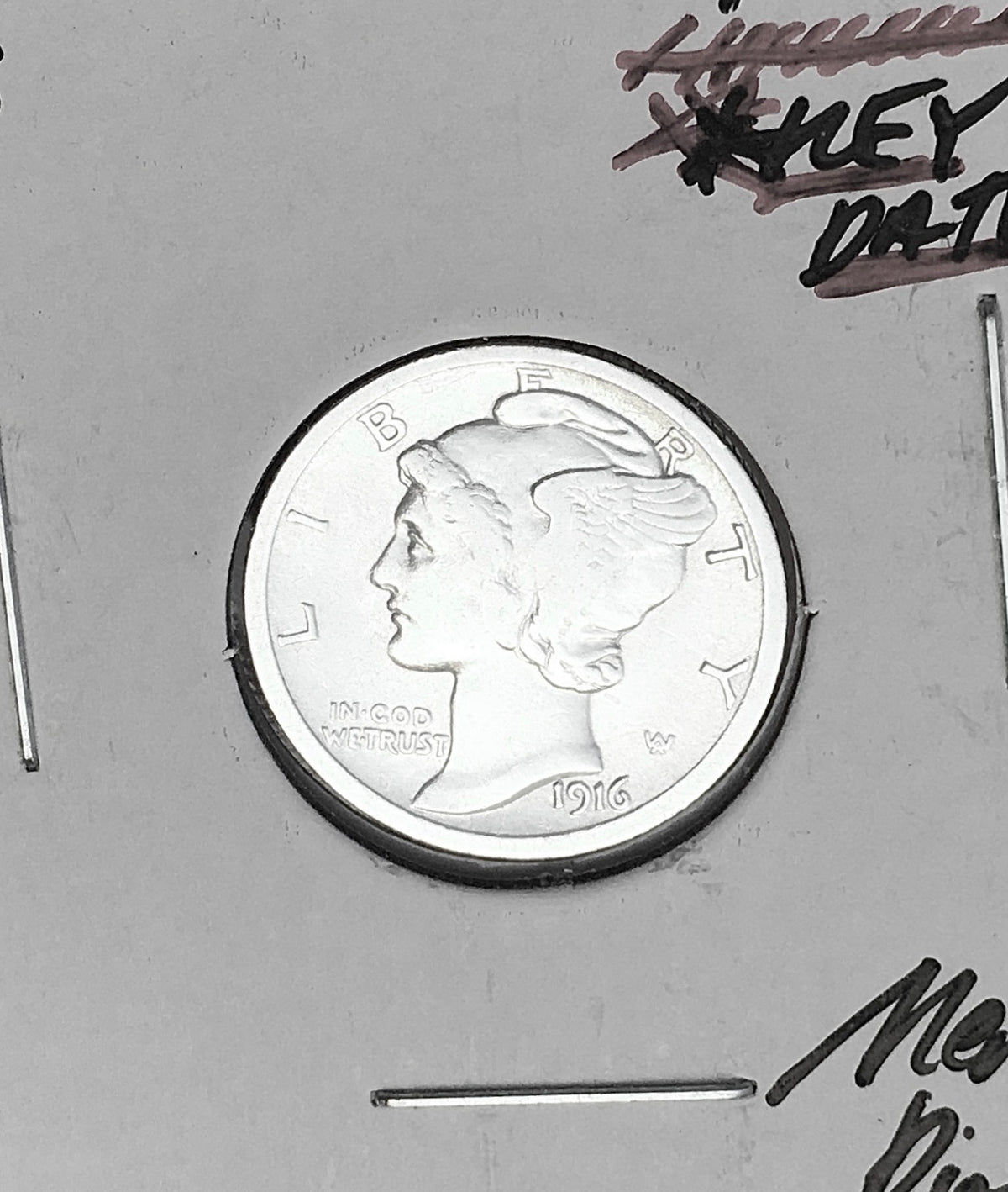 1916-D Denver Mint Mercury Dime, Superb Gem AU+++, RARE This Nice!