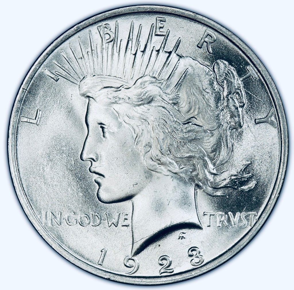 BRILLIANT UNCIRCULATED U.S. PEACE SILVER DOLLAR