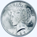 BRILLIANT UNCIRCULATED U.S. PEACE SILVER DOLLAR