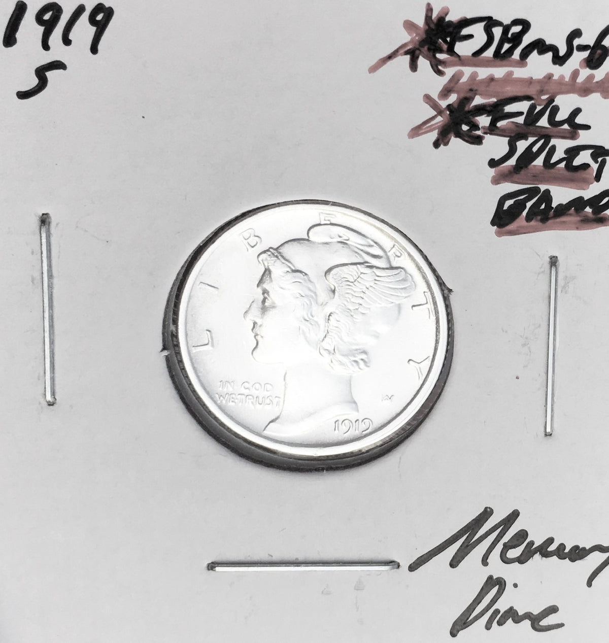1919-S Mercury Dime, FULL Split Bands, Superb Gem BU++ FSB, RARE This Nice!
