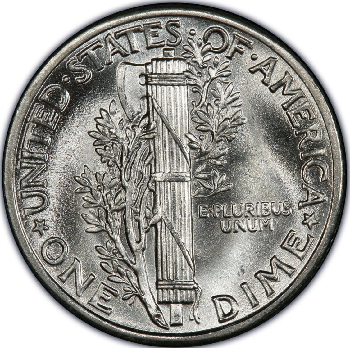 BRILLIANT UNCIRCULATED U.S. MERCURY SILVER DIME