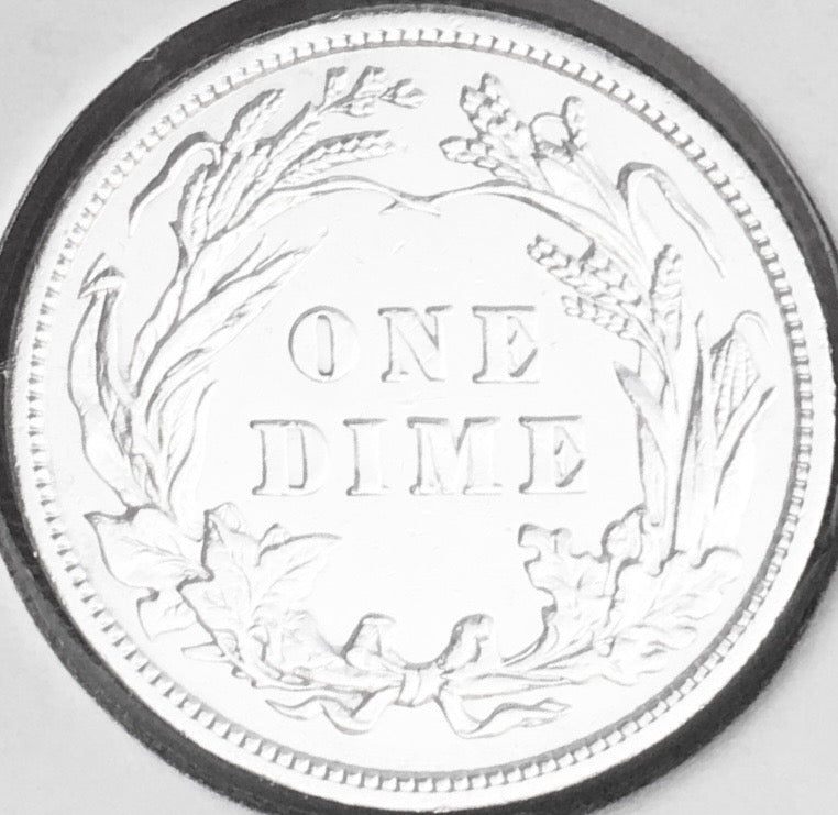 1908-P GEM BU+++ BRILLIANT UNCIRCULATED! U.S. BARBER SILVER DIME! WOW!
