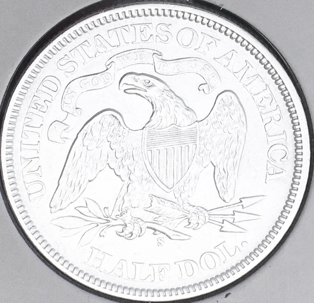 1876-S GEM BU+++  BRILLIANT UNCIRCULATED!  U.S. SEATED LIBERTY HALF DOLLAR. WOW!