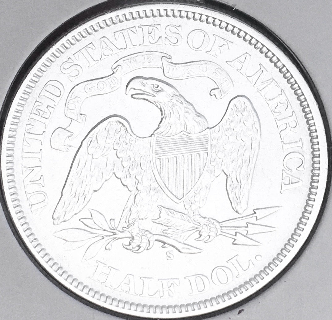 1876-S GEM BU+++  BRILLIANT UNCIRCULATED!  U.S. SEATED LIBERTY HALF DOLLAR. WOW!