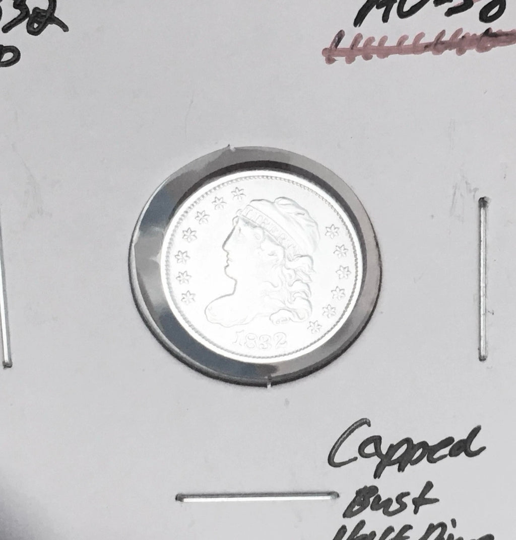 1832-P  GEM AU+++!  PHILADELPHIA MINT  U.S. CAPPED BUST HALF DIME. WOW!