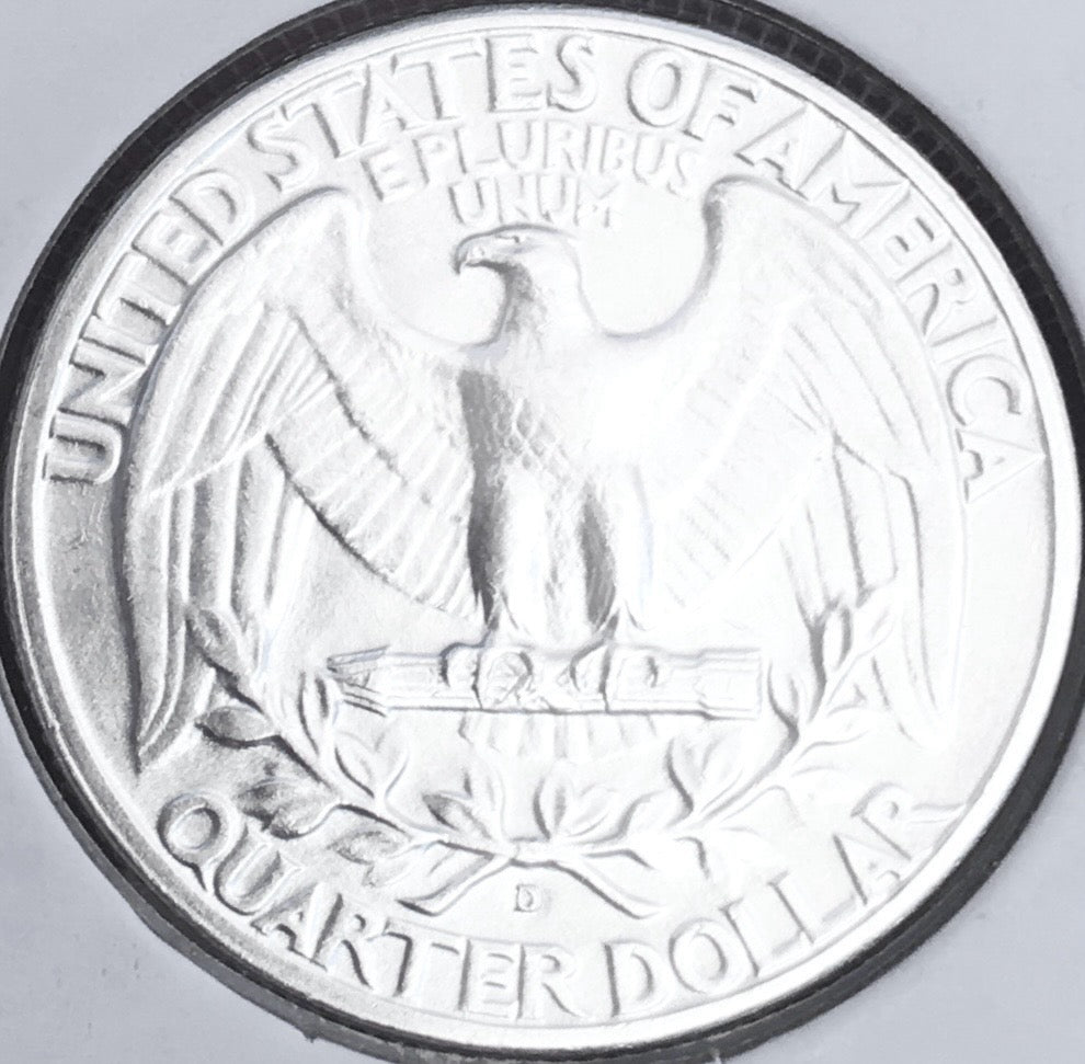 1936-D BRILLIANT UNCIRCULATED KEY DATE!  U.S. WASHINGTON QUARTER.