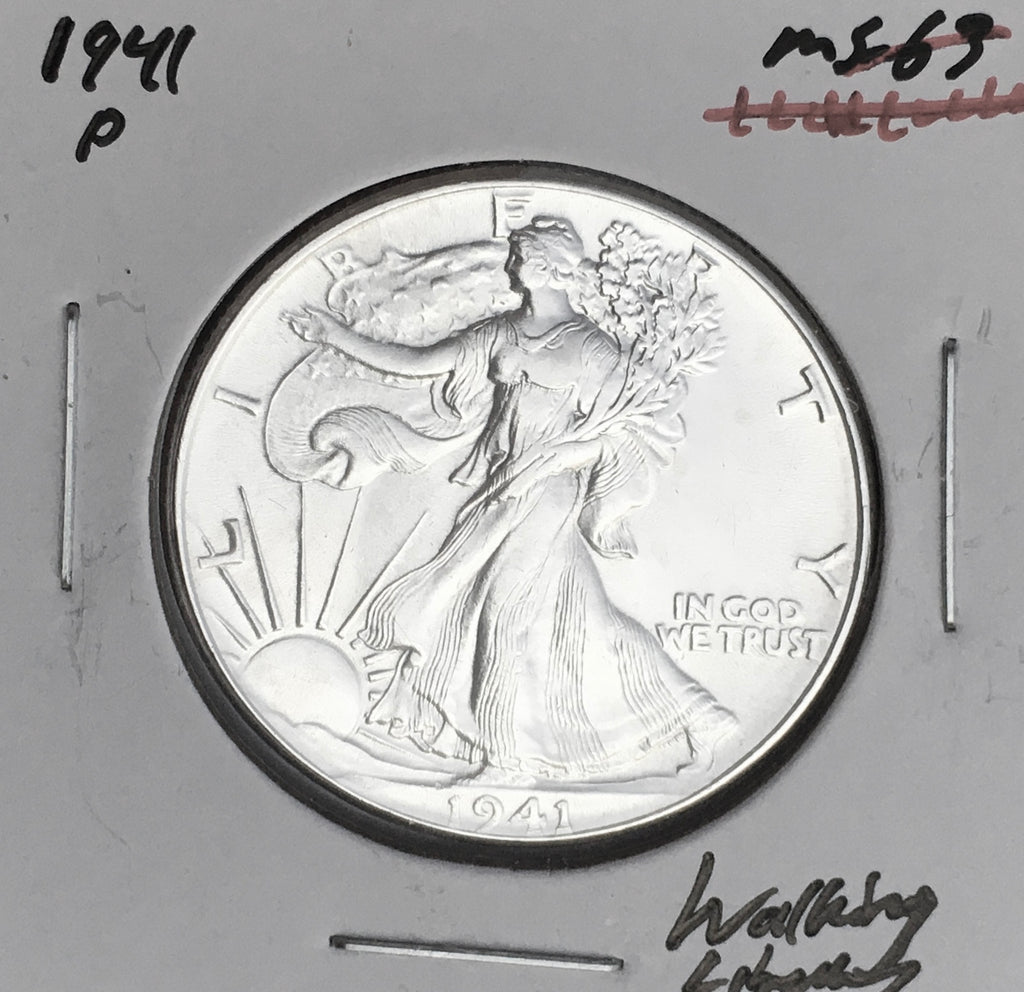 1941-P  GEM BU+++  BRILLIANT UNCIRCULATED!  U.S. WALKING LIBERTY SILVER HALF DOLLAR. WOW!