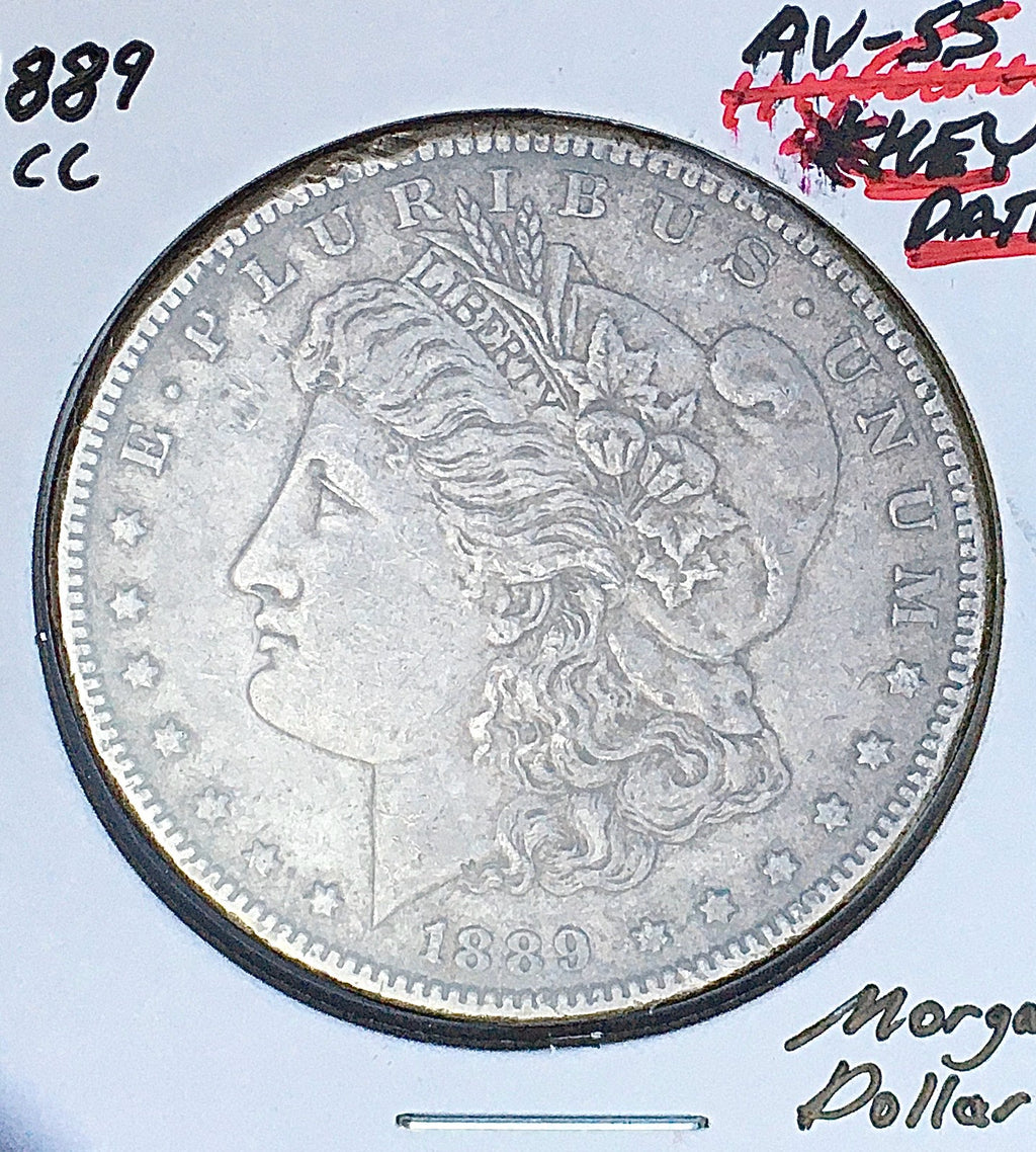 1889-CC GEM AU+++! AMAZING MONSTER KEY DATE! U.S. MORGAN DOLLAR. WOW!