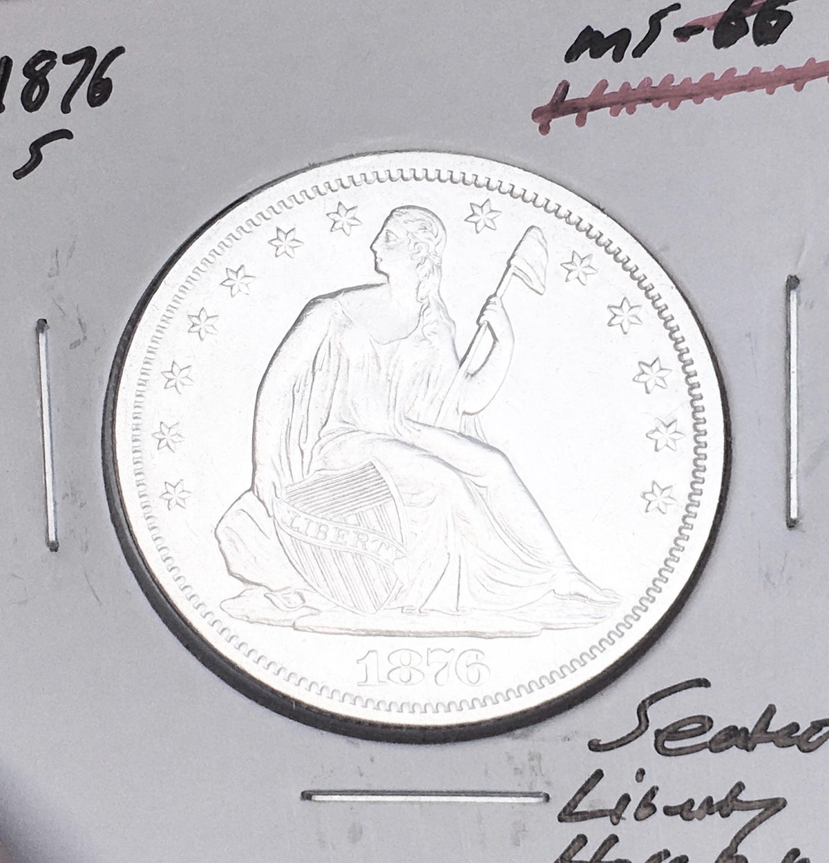 1876-S GEM BU+++  BRILLIANT UNCIRCULATED!  U.S. SEATED LIBERTY HALF DOLLAR. WOW!