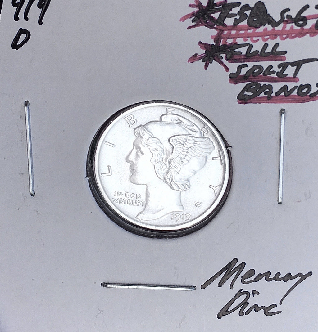 1919-D Mercury Dime, FULL Split Bands, Superb Gem BU++ FSB, RARE This Nice!