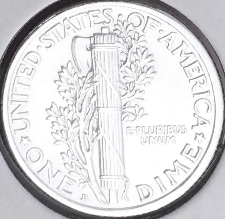 1919-D Mercury Dime, FULL Split Bands, Superb Gem BU++ FSB, RARE This Nice!