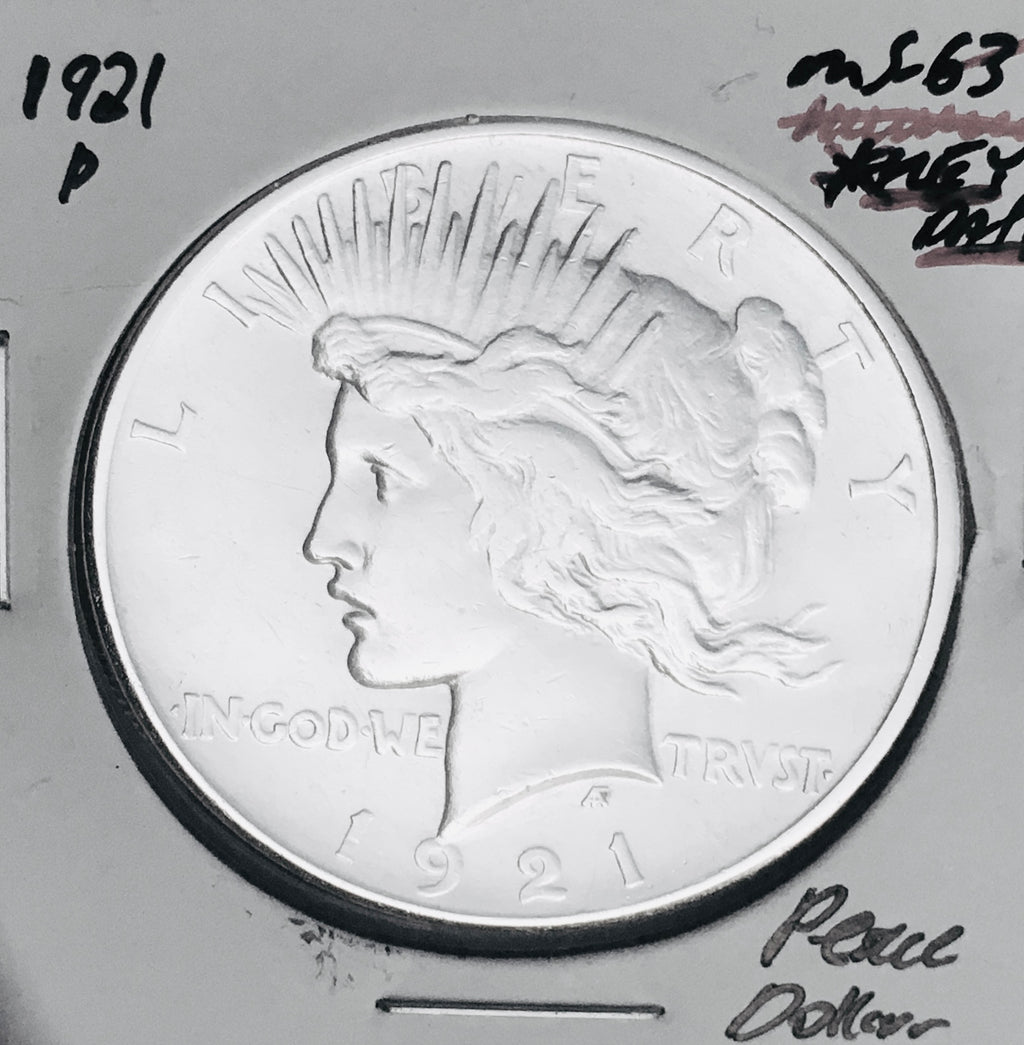 1921-P  GEM BU+++!  BRILLIANT UNCIRCULATED KEY DATE! U.S. PEACE DOLLAR. WOW!