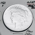 1921-P  GEM BU+++!  BRILLIANT UNCIRCULATED KEY DATE! U.S. PEACE DOLLAR. WOW!