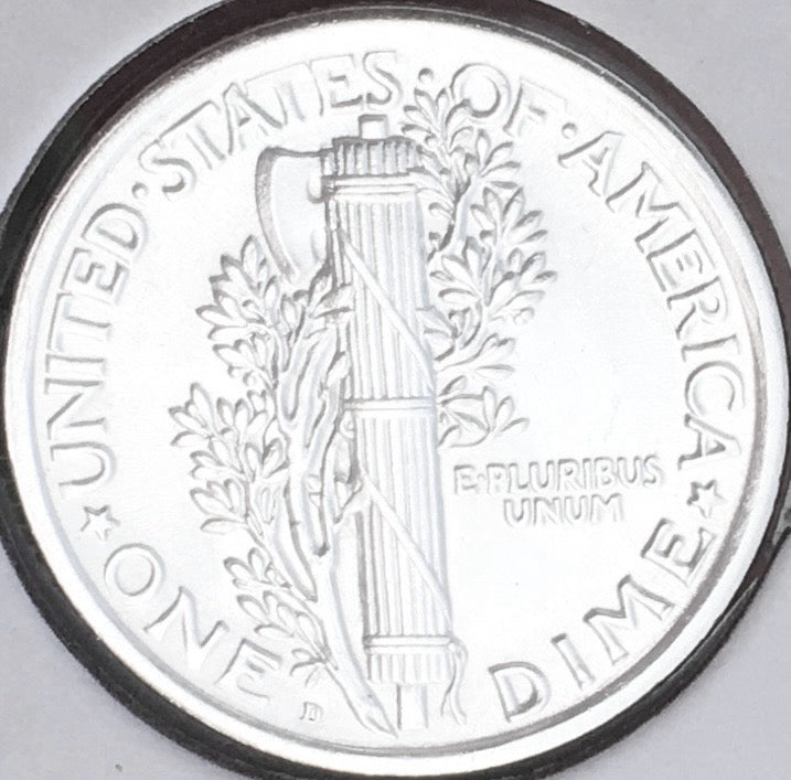 1924-D Mercury Dime, FULL Split Bands, Superb Gem BU++ FSB, RARE This Nice!