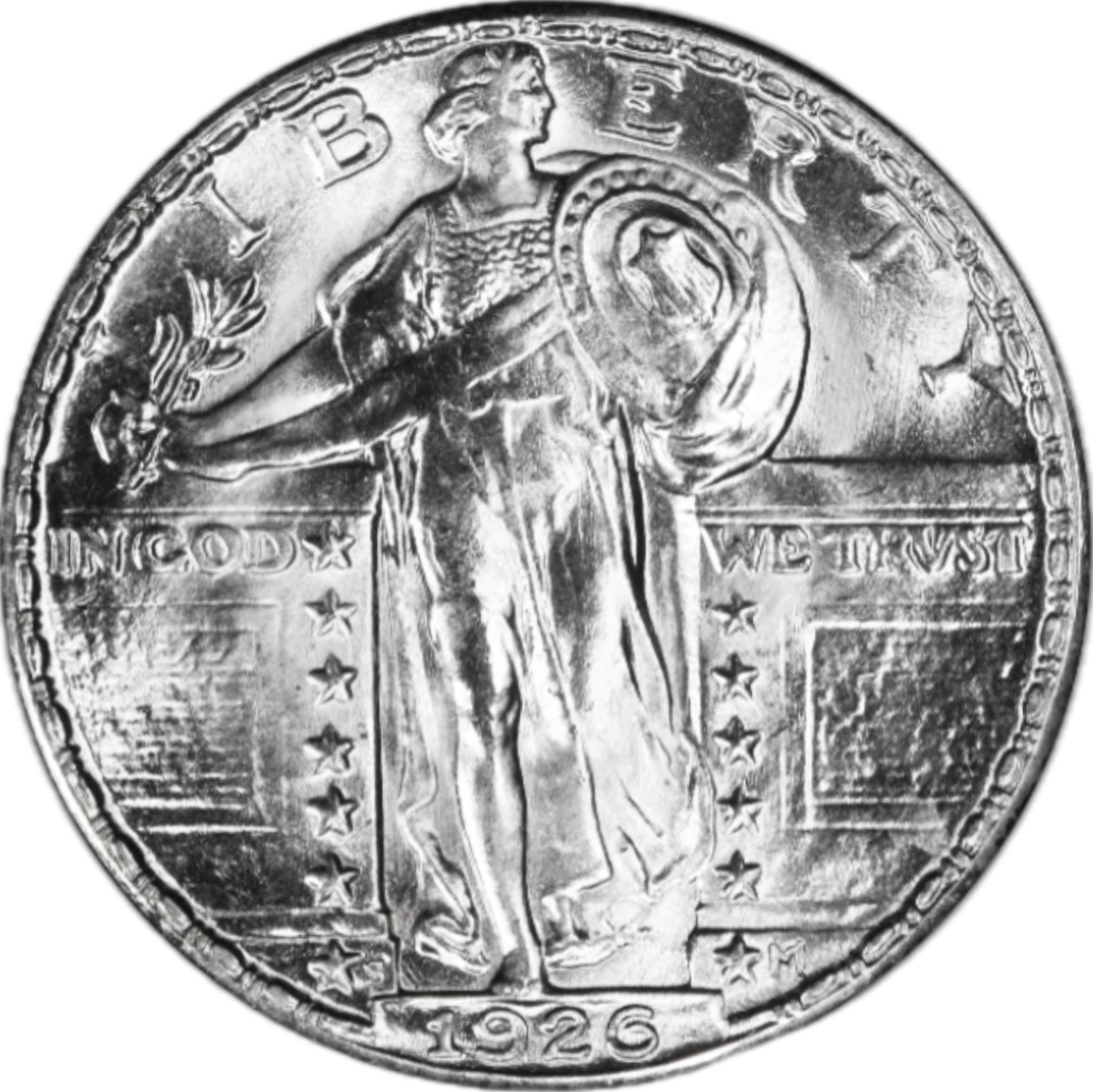 1X RANDOM DATE (1917-1930) BRILLIANT UNCIRCULATED U.S. STANDING LIBERTY SILVER QUARTER! WOW!