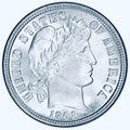 BRILLIANT UNCIRCULATED U.S. BARBER SILVER DIME