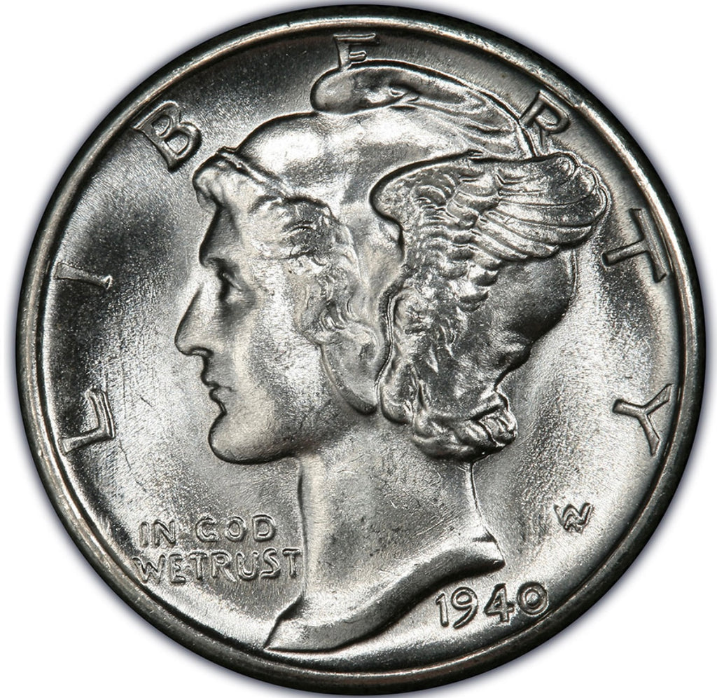 BRILLIANT UNCIRCULATED U.S. MERCURY SILVER DIME
