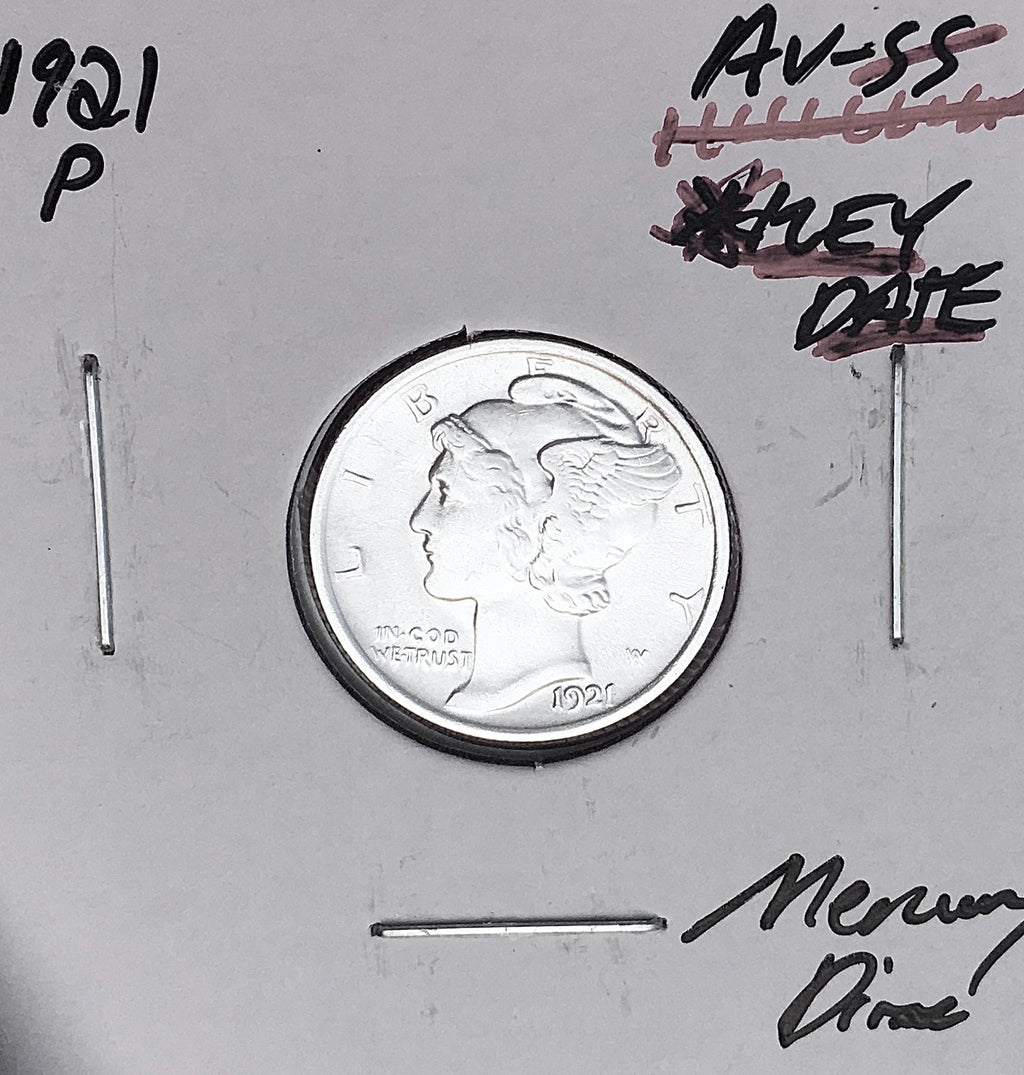 1921-P Philadelphia Mint Mercury Dime, Superb Gem AU+++, RARE This Nice!