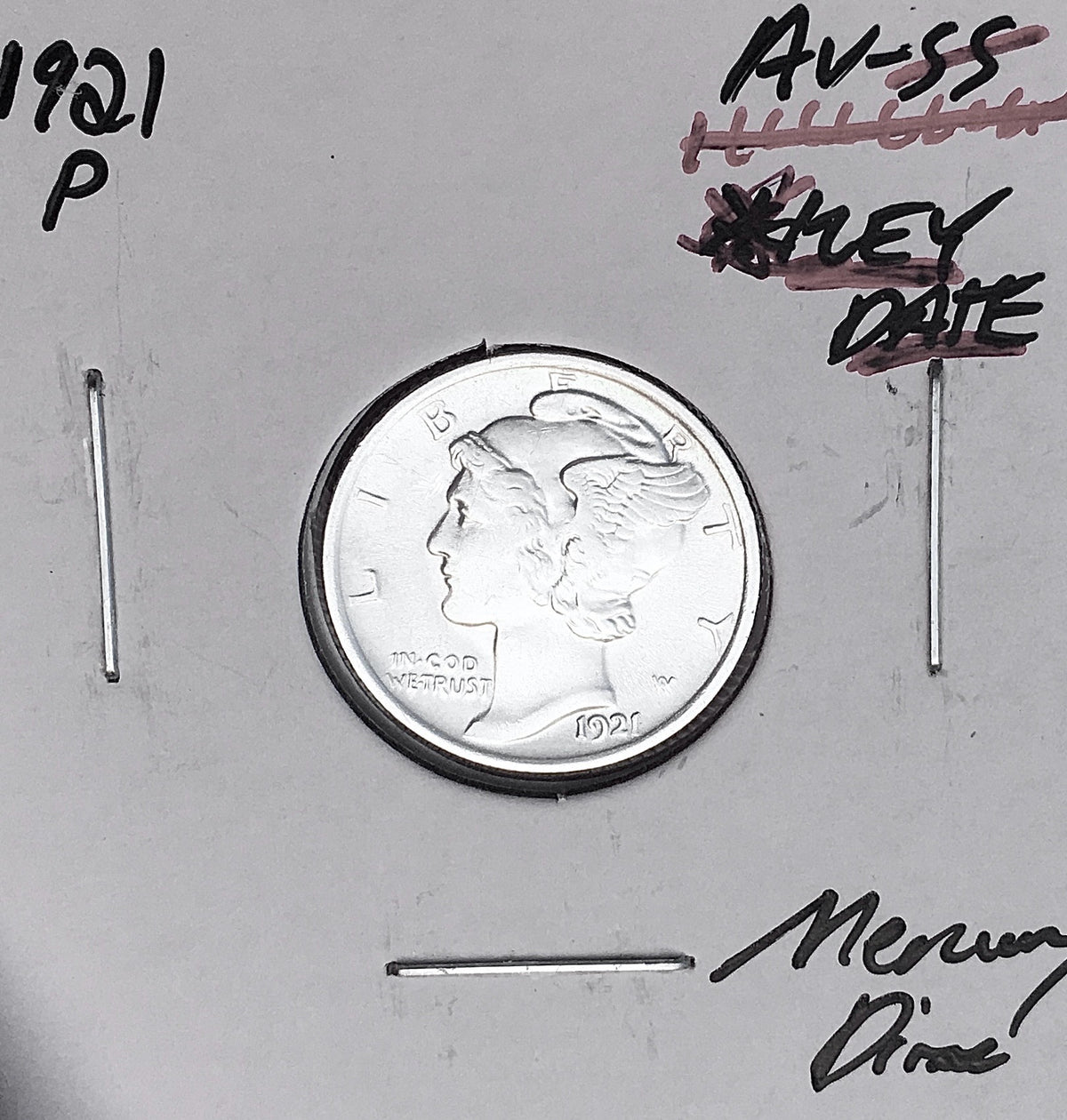 1921-P Philadelphia Mint Mercury Dime, Superb Gem AU+++, RARE This Nice!
