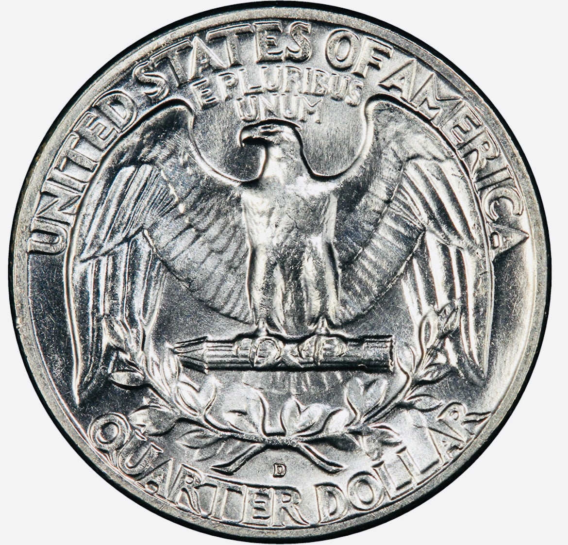 BRILLIANT UNCIRCULATED U.S. WASHINGTON SILVER QUARTER