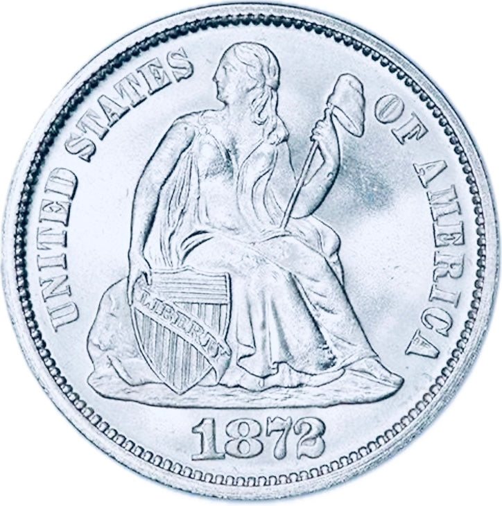 BRILLIANT UNCIRCULATED U.S. SEATED LIBERTY SILVER DIME