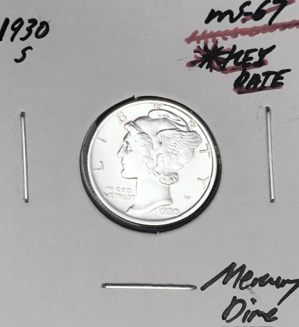1930-S San Francisco Mint Mercury Dime, Superb Gem BU+++, RARE This Nice!