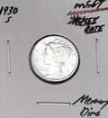 1930-S San Francisco Mint Mercury Dime, Superb Gem BU+++, RARE This Nice!