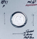 1841-P GEM BU+++ BRILLIANT UNCIRCULATED!  U.S. SEATED LIBERTY HALF DIME. WOW!