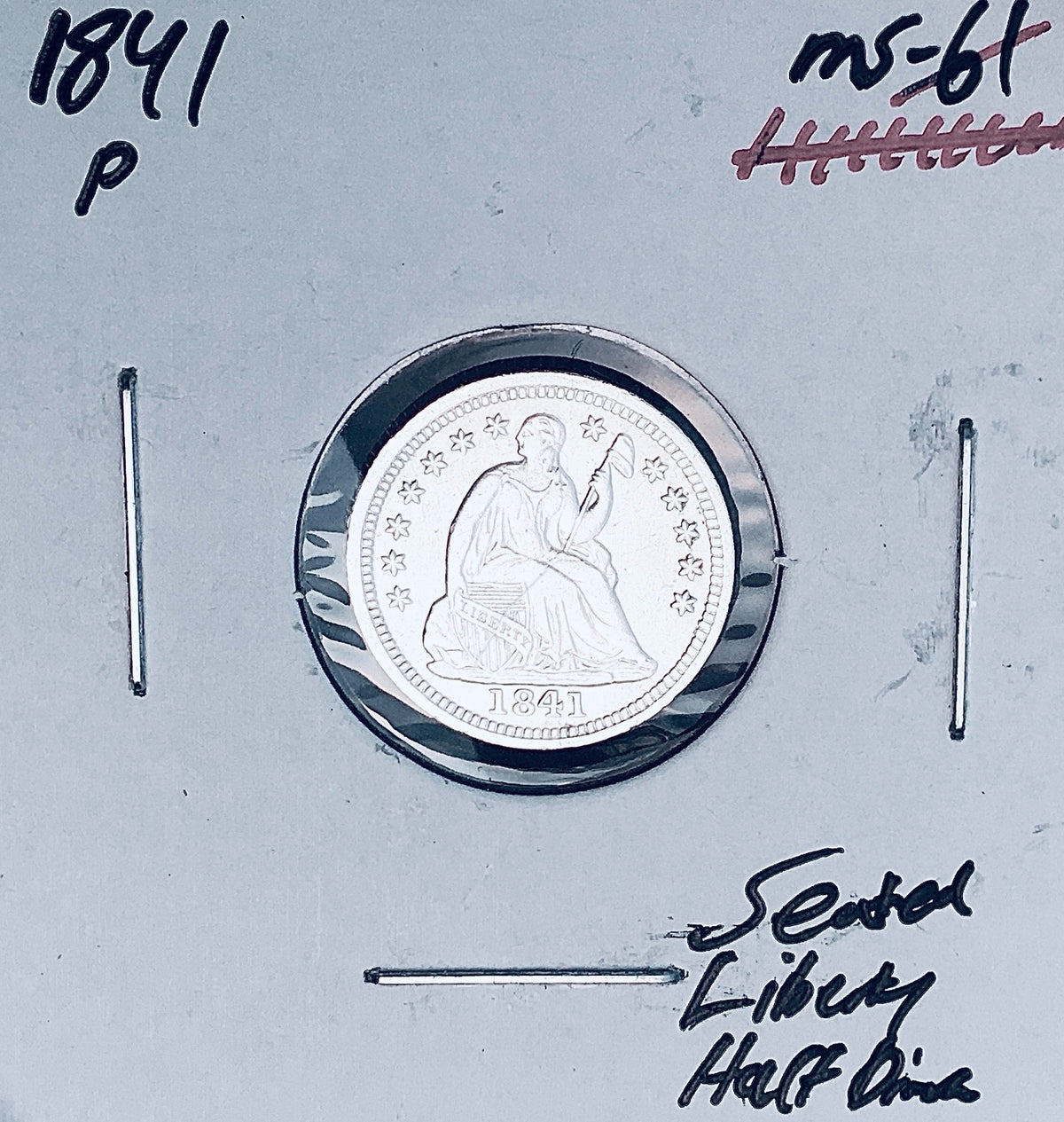 1841-P GEM BU+++ BRILLIANT UNCIRCULATED!  U.S. SEATED LIBERTY HALF DIME. WOW!