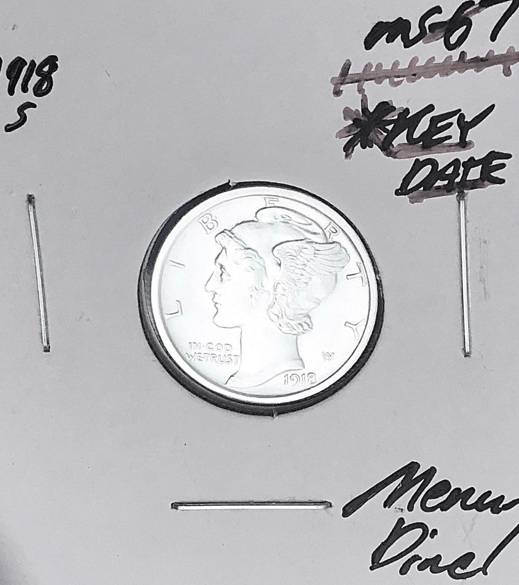 1918-S San Francisco Mint Mercury Dime, Superb Gem BU+++, RARE This Nice!