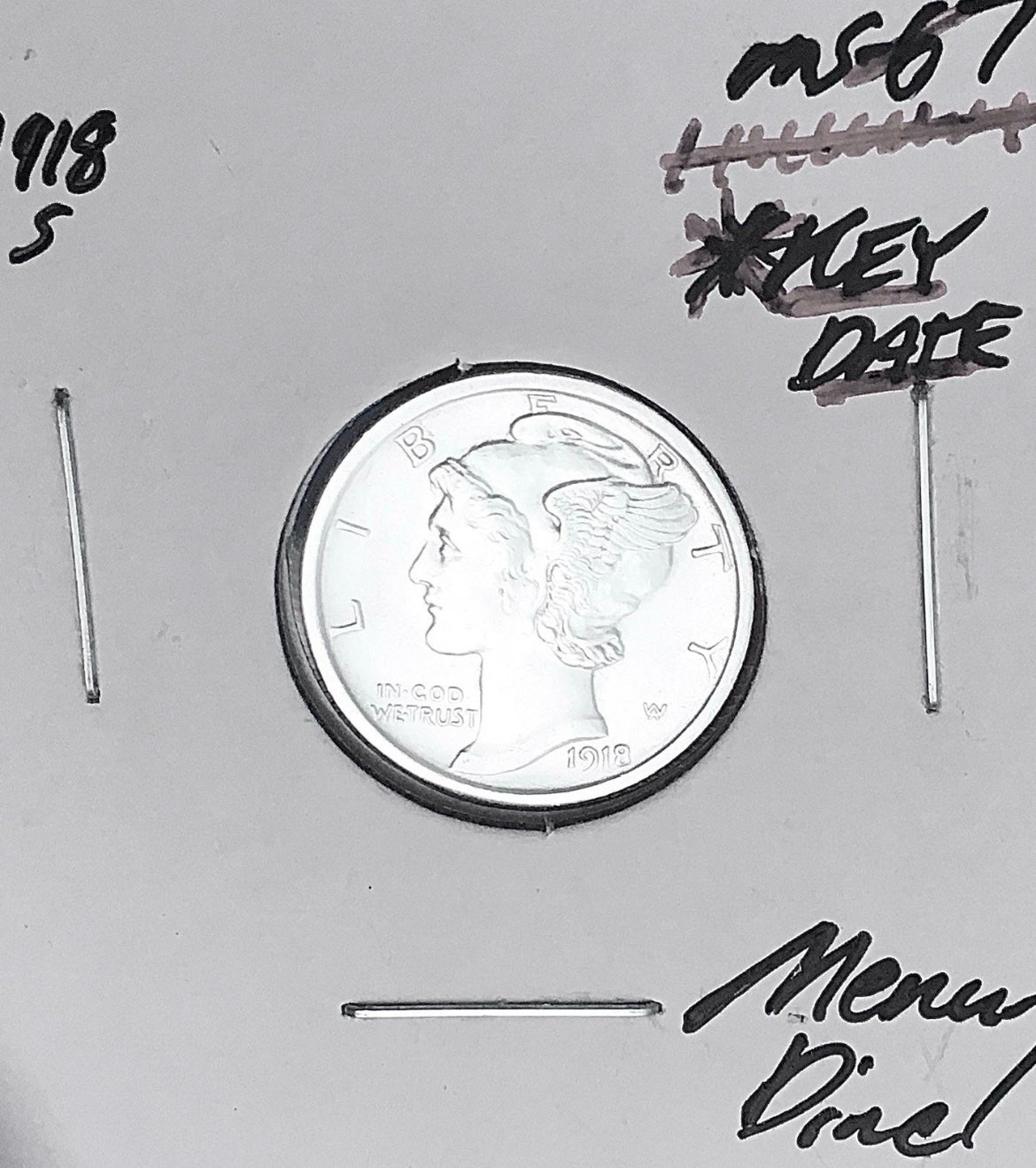 1918-S San Francisco Mint Mercury Dime, Superb Gem BU+++, RARE This Nice!