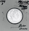1909-D PROOF-LIKE!  GEM BU+++!  BRILLIANT UNCIRCULATED MONSTER! U.S. BARBER QUARTER.  WOW!