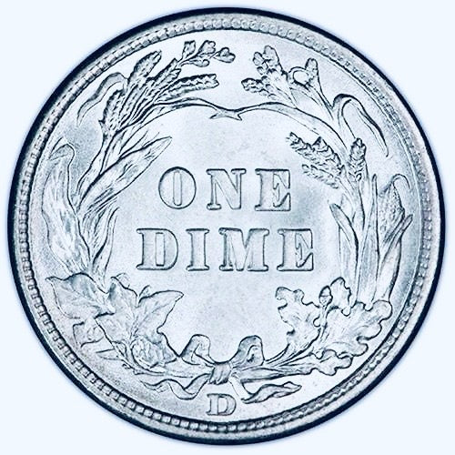 BRILLIANT UNCIRCULATED U.S. BARBER SILVER DIME