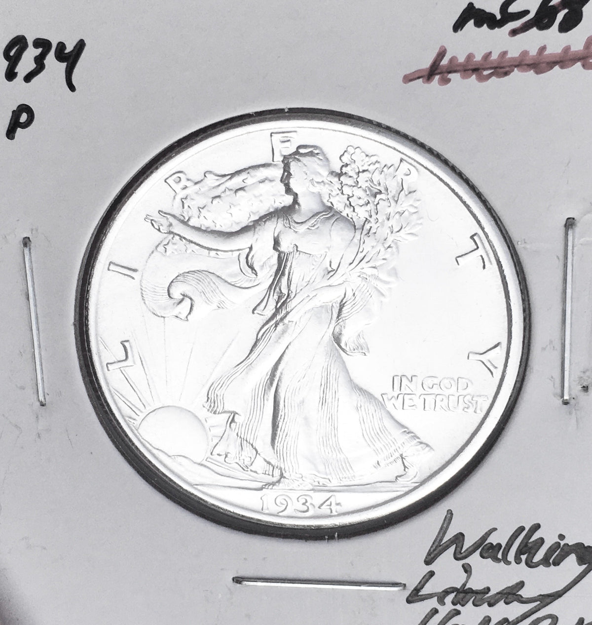 1934-P  GEM BU+++  BRILLIANT UNCIRCULATED!  U.S. WALKING LIBERTY SILVER HALF DOLLAR. WOW!