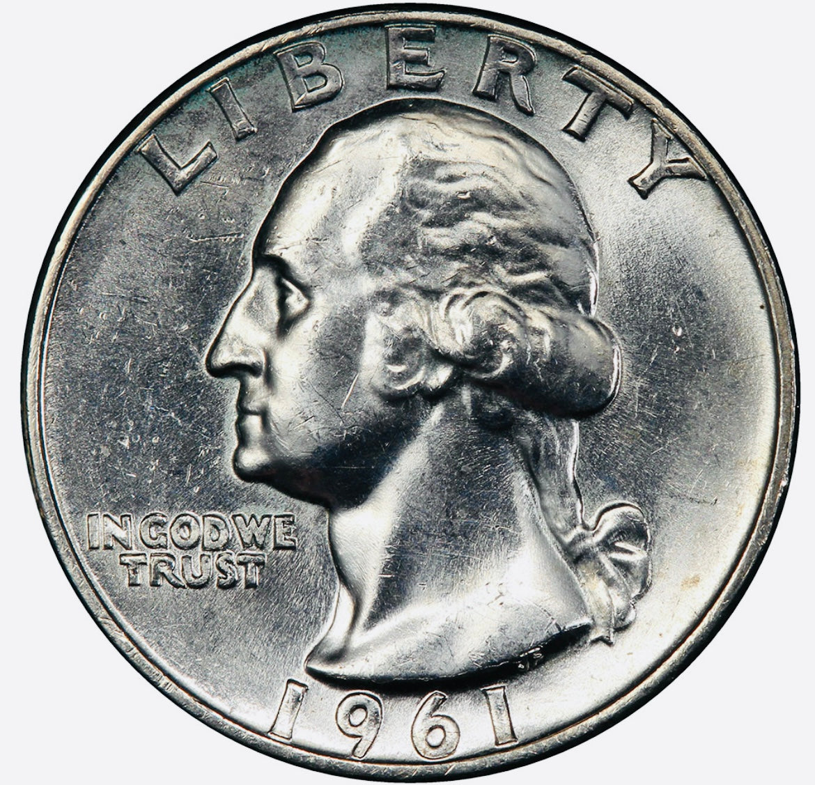 BRILLIANT UNCIRCULATED U.S. WASHINGTON SILVER QUARTER