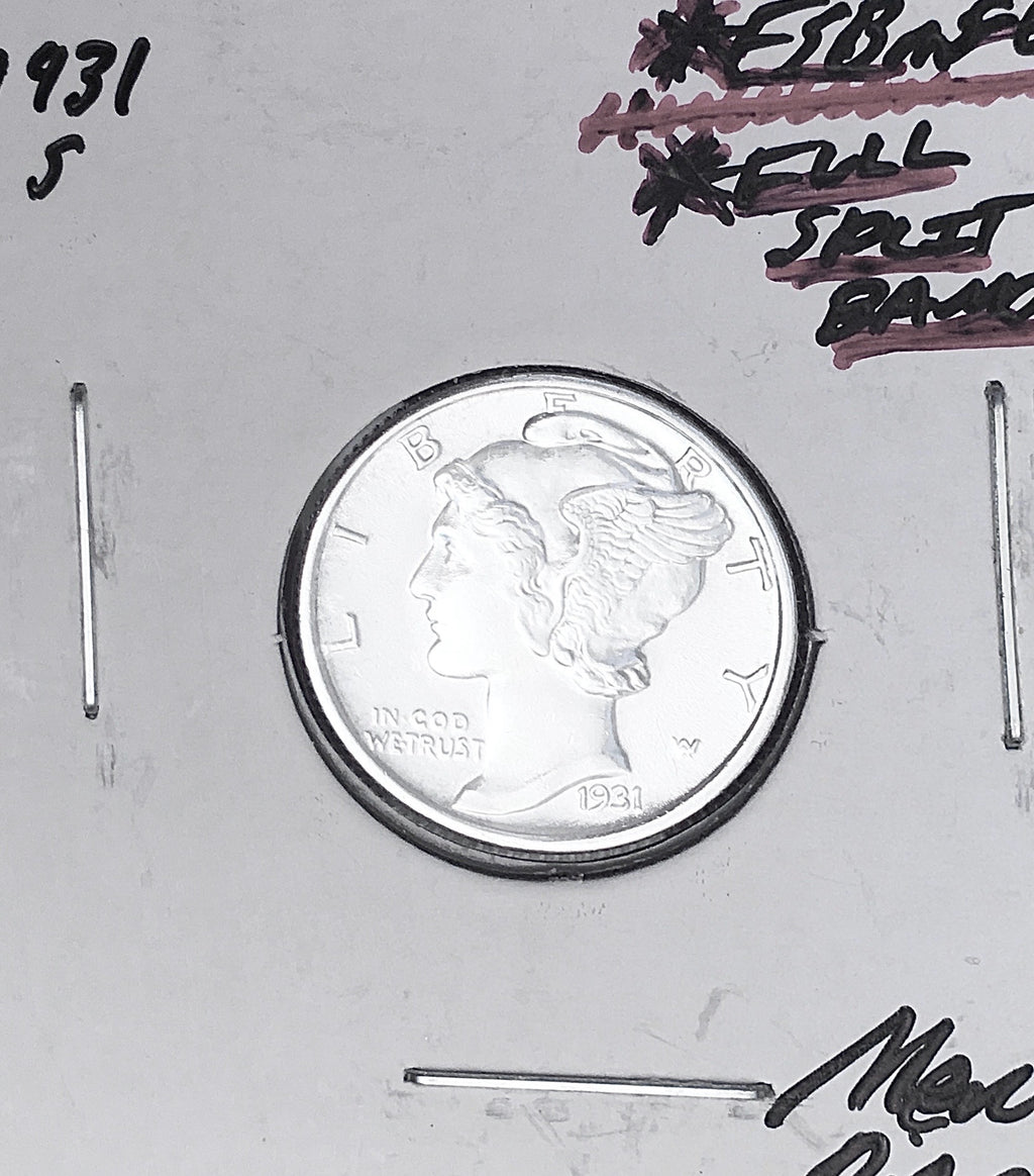 1931-S Mercury Dime, FULL Split Bands, Superb Gem BU++ FSB, RARE This Nice!