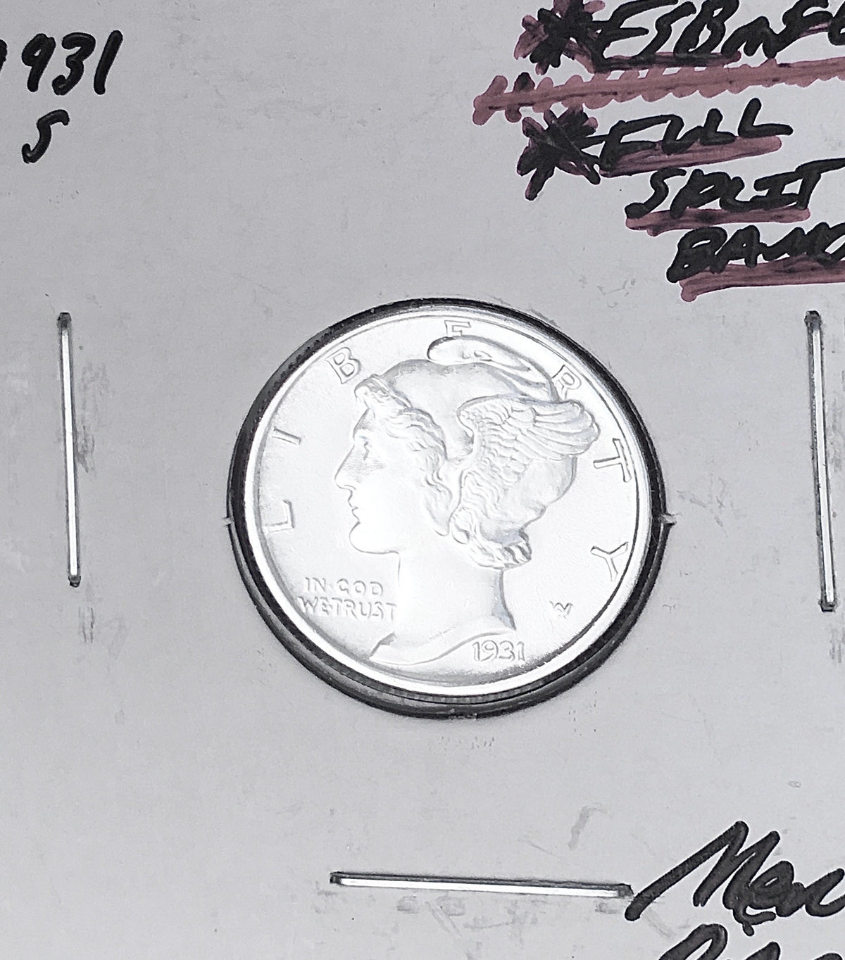 1931-S Mercury Dime, FULL Split Bands, Superb Gem BU++ FSB, RARE This Nice!