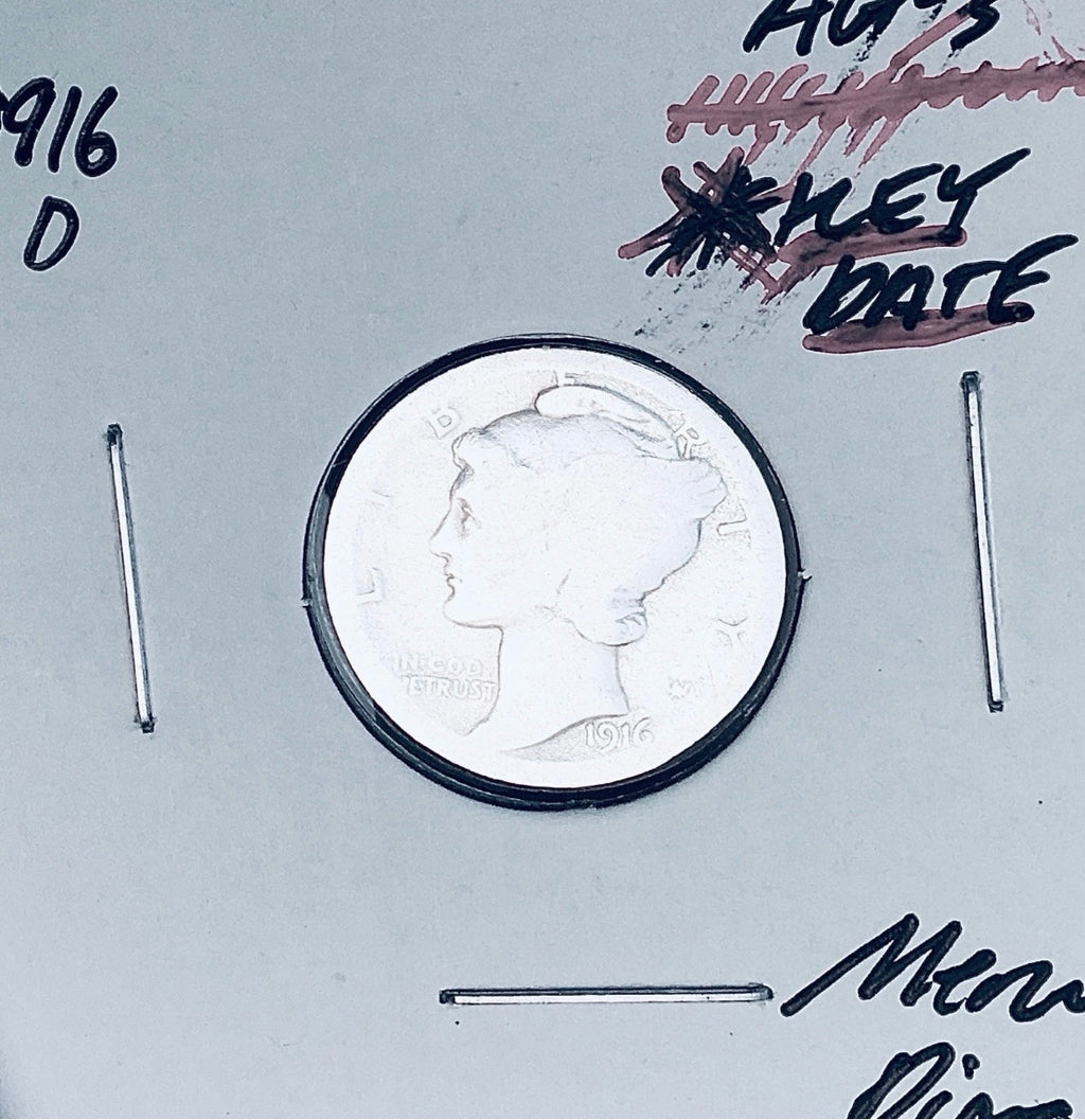 1916-D Denver Mint Mercury Dime, KEY Date! RARE This Nice!