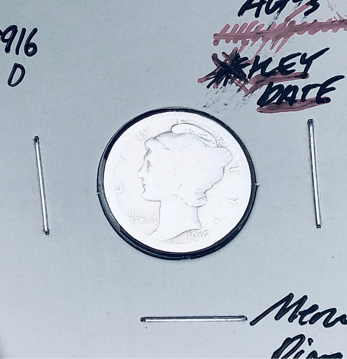 1916-D Denver Mint Mercury Dime, KEY Date! RARE This Nice!